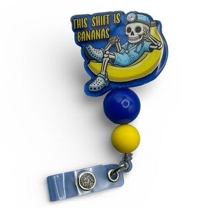 Blue & Yellow 'This Shift Is Bananas' Kids Badge Reel